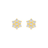 22k Yellow Gold Cubic Zirconia Stud Earrings with gold weight of 1.15g